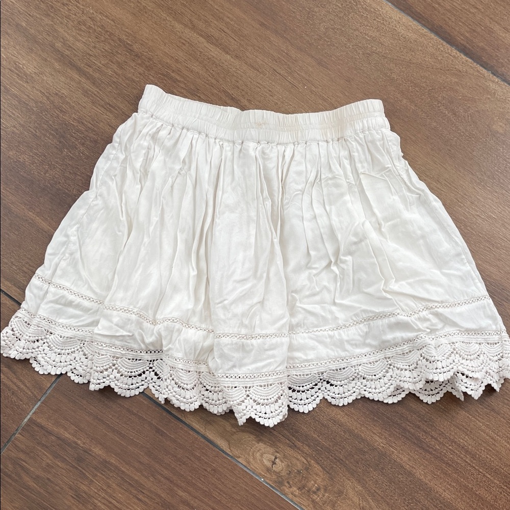 Vintage Aéropostale cream White Lace Trim Skirt, Y2K, size medium